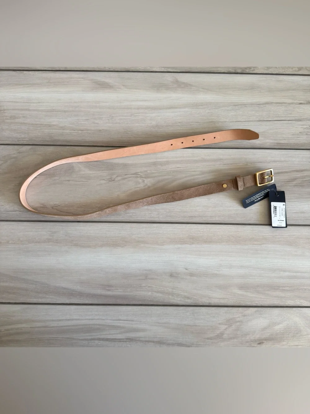 Rag & Bone Baby Suede Boyfriend Belt Camel Large NWT